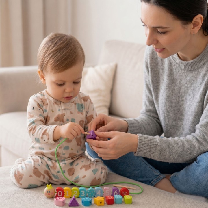Wooden Caterpillar Threading Blocks - Tooky Toy - Learning and Play!