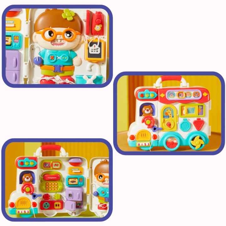 WOOPIE Interactive Manipulative Board Car 3in1 Sensory Suitcase