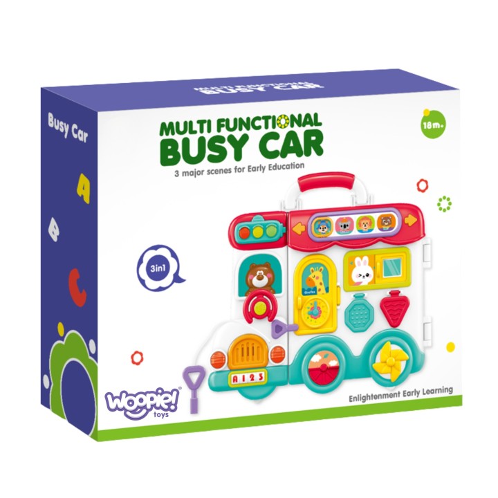 WOOPIE Interaktywna Tablica Manipulacyjna Car 3w1 Walizka Sensoryczna