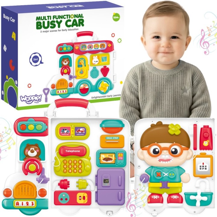 WOOPIE Interactive Manipulative Board Car 3in1 Sensory Suitcase