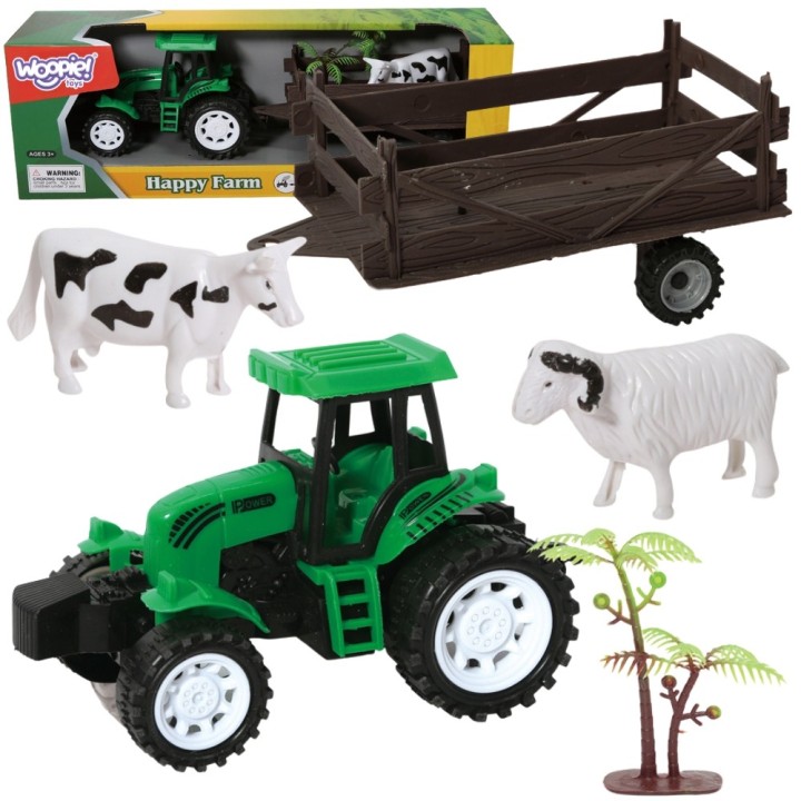 WOOPIE Farm Tractor with Trailer and Animals - Play Set