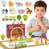 TOOKY TOY Wooden Farm in a Suitcase Figures Vehicles