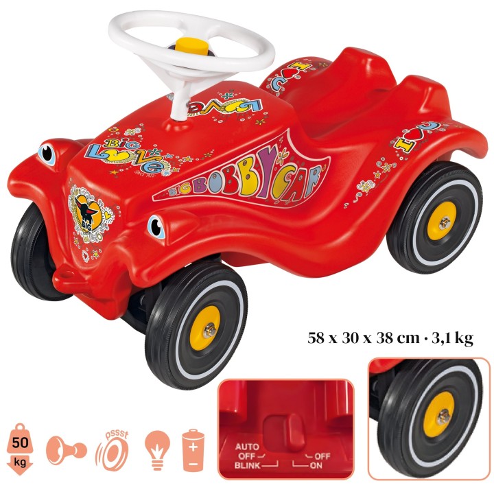 BIG Jeździk Bobby Car Classic z Klaksonem Świecącym - Zabawka dla Dzieci