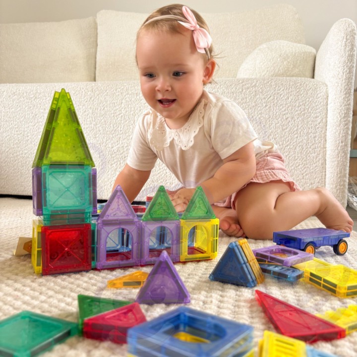 Klocki Magnetyczne 3D WOOPIE - Zestaw Edukacyjny 110el.