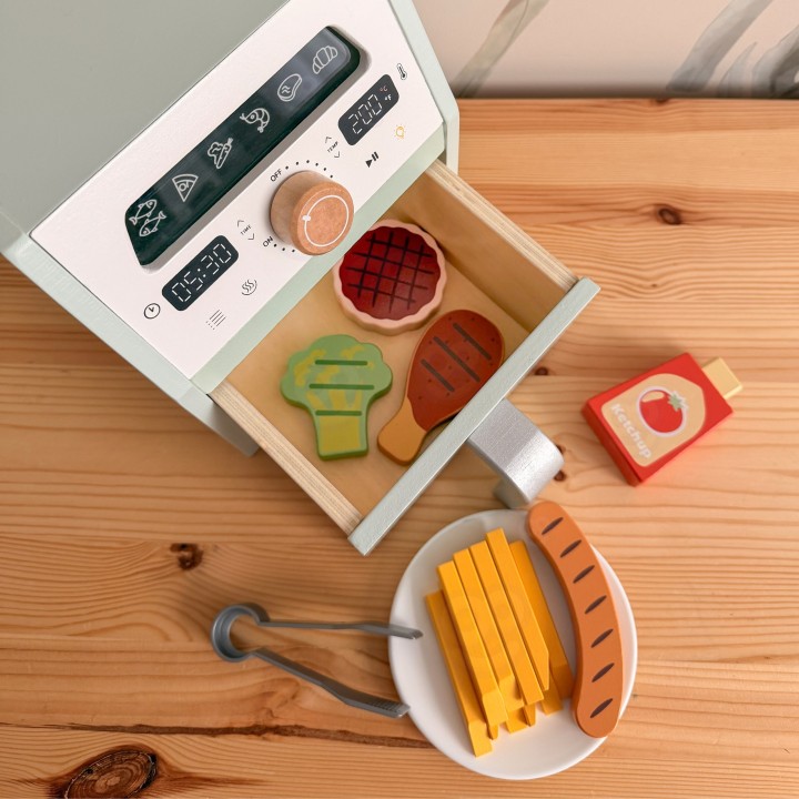 Air Fryer Wooden Tooky Toy - Educational Culinary Toy