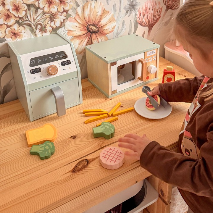 Air Fryer Wooden Tooky Toy - Educational Culinary Toy