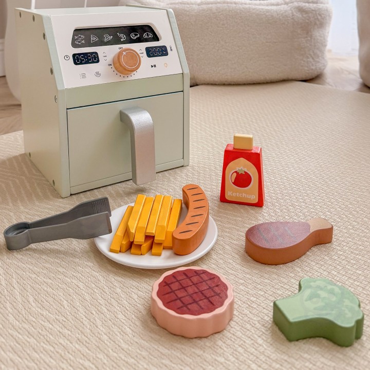 Air Fryer Wooden Tooky Toy - Educational Culinary Toy