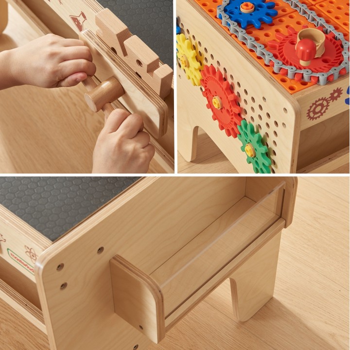 MASTERKIDZ Drewniany Warsztat XXL Montessori STEM - Narzędzia dla dzieci