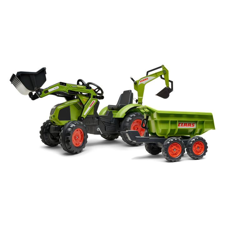FALK CLAAS Pedal Tractor with Trailer, Bucket and Dozer from 3 Years