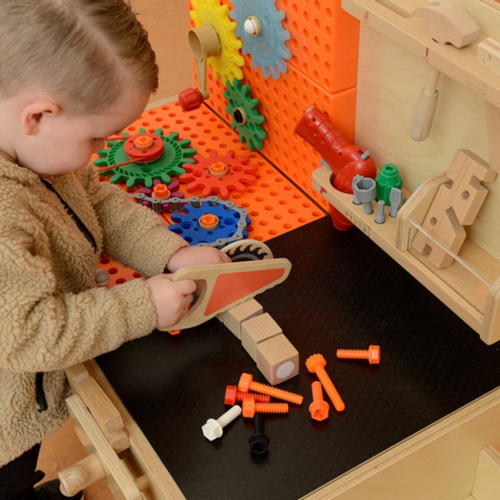 MASTERKIDZ Drewniany Warsztat XXL Montessori STEM - Narzędzia dla dzieci