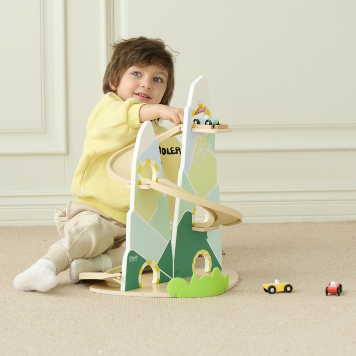 CLASSIC WORLD Wooden Car Track "Mountain Race"