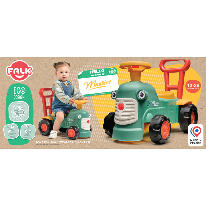 FALK Maurice Ride-on Tractor Green Pusher for children 1+