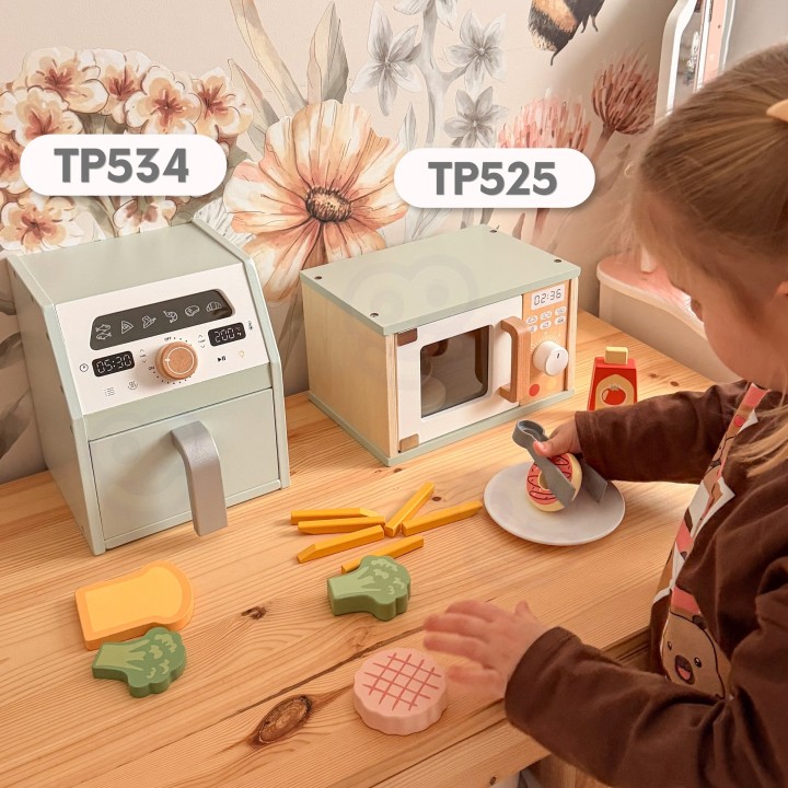 Drewniana Kuchenka Mikrofalowa Tooky Toy-Zabawa w Kucharza od 3 Lat