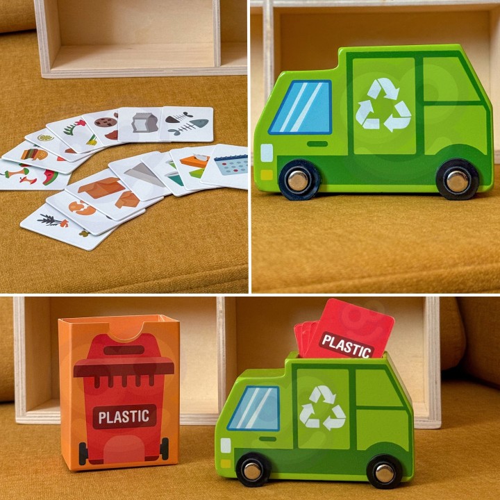 Montessori Wooden Recycling Center Tooky Toy - Ecological Fun