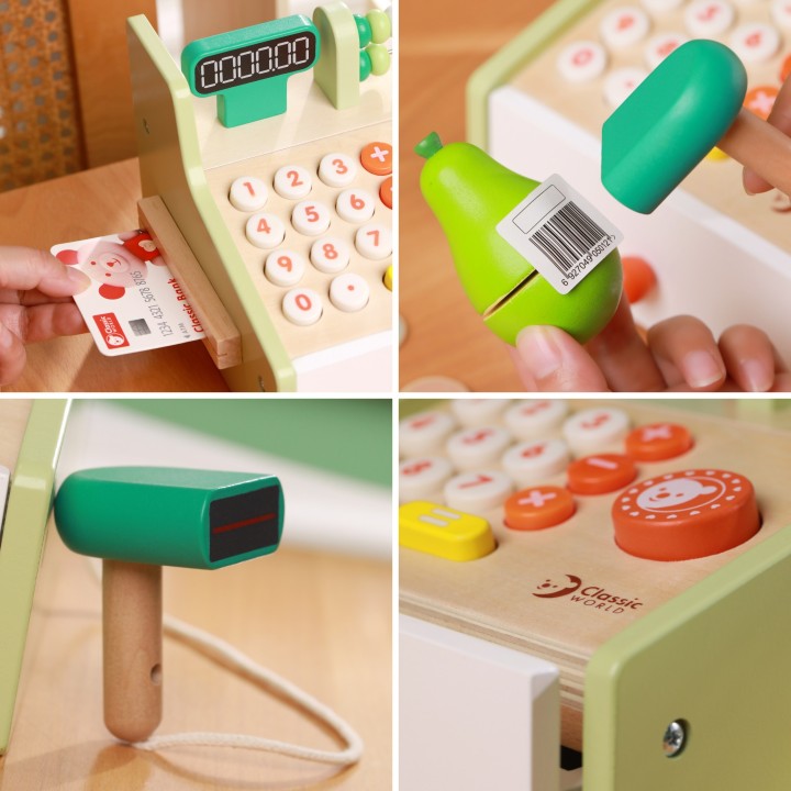 Classic World Wooden Cash Register for Children - Educational Toy