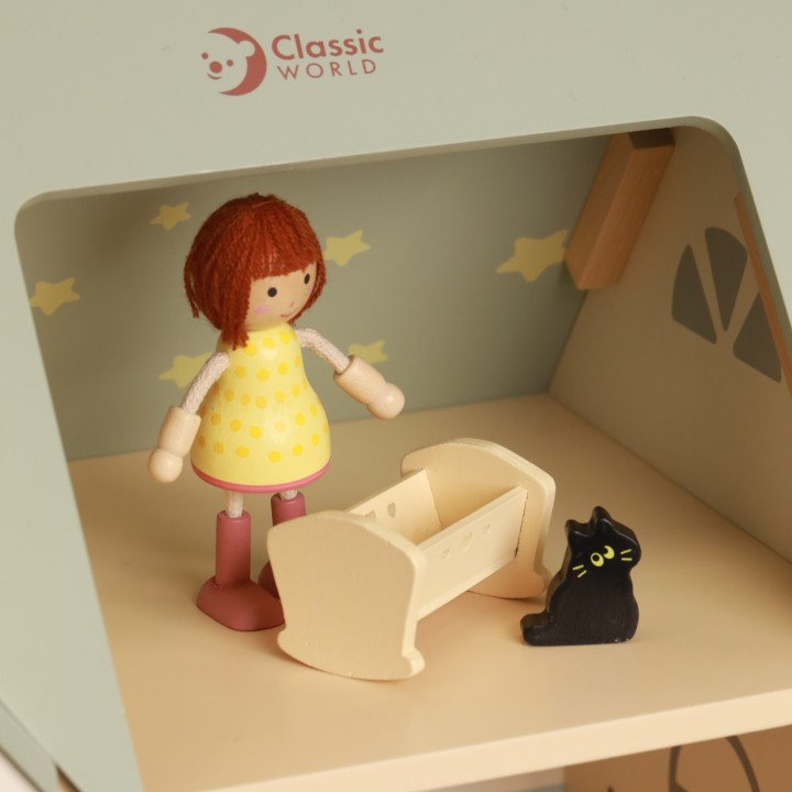 Drewniany Domek dla Lalek Classic World - Przytulny Zakątek 31el.