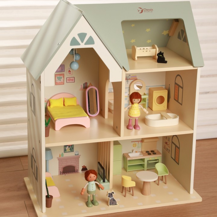 Classic World Wooden Dollhouse - Cozy Corner 31 pcs.