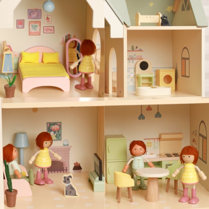 Classic World Wooden Dollhouse - Cozy Corner 31 pcs.