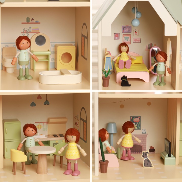 Classic World Wooden Dollhouse - Cozy Corner 31 pcs.