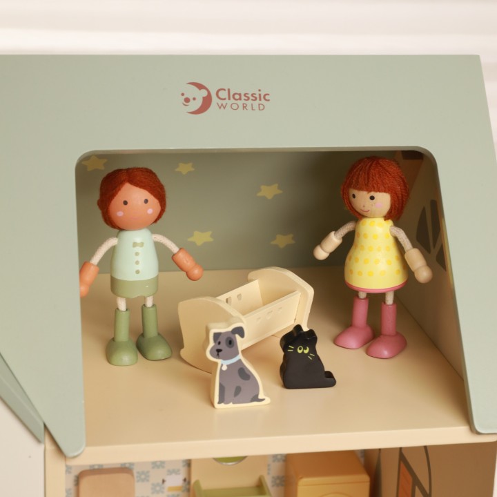 Drewniany Domek dla Lalek Classic World - Przytulny Zakątek 31el.