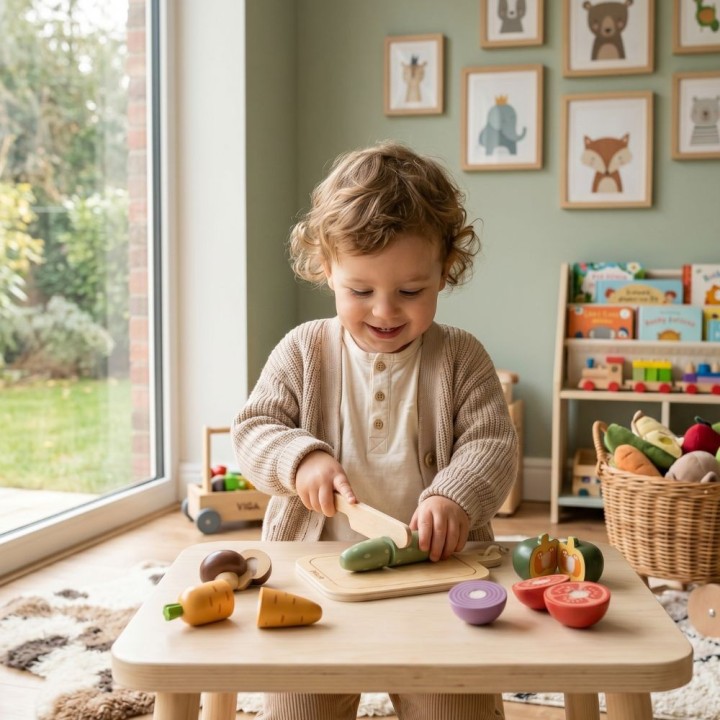 Viga Wooden Turnip Vegetable Cutting Set - Educational Toy