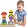 VIGA Drewniana Układanka Montessori Roboty Piramidka Klocki Edukacyjne 8el