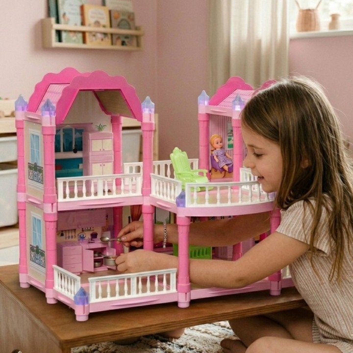 Two-Story Garden Villa Dollhouse with Woopie Accessories
