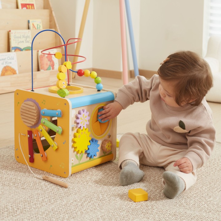 Viga Wooden Educational Cube 5 in 1 - Fun and Learning for Children