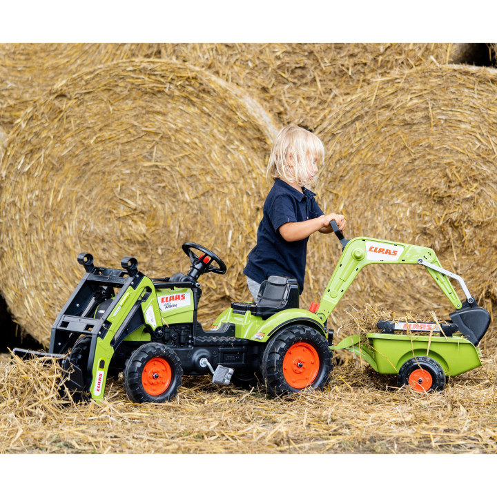 FALK Tractor with Trailer CLAAS Arion Backhoe BUCKET + Loader From 2 Years