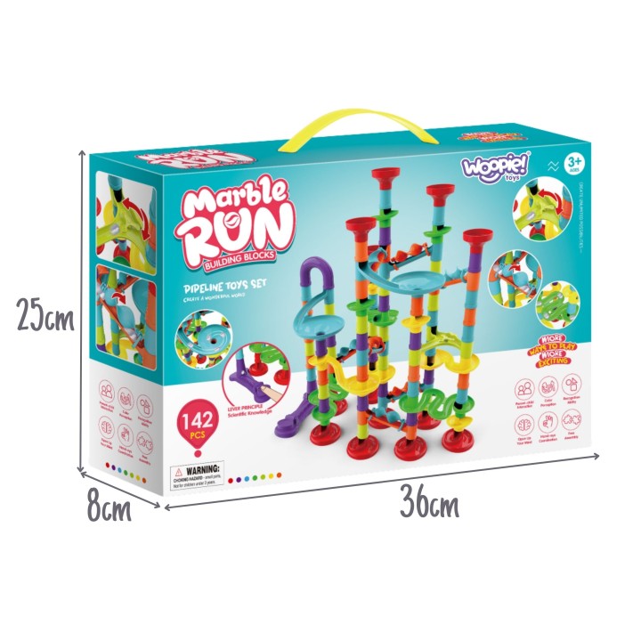 Klocki Konstrukcyjne Marble Run Tor Kulkowy 142 el. Woopie