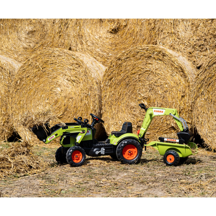FALK Tractor with Trailer CLAAS Arion Backhoe BUCKET + Loader From 2 Years