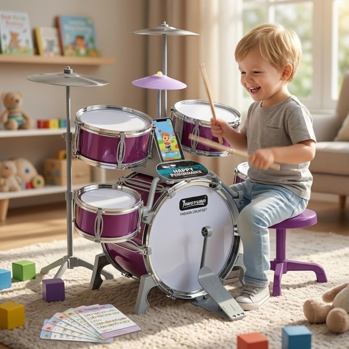 WOOPIE Drums for Kids - 5 Drums and Cymbal