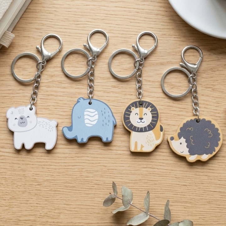 VIGA PolarB Wooden Elephant Keychain - Adorable Keychain for Children