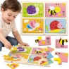 VIGA Wooden Puzzle Insects 4 in 1