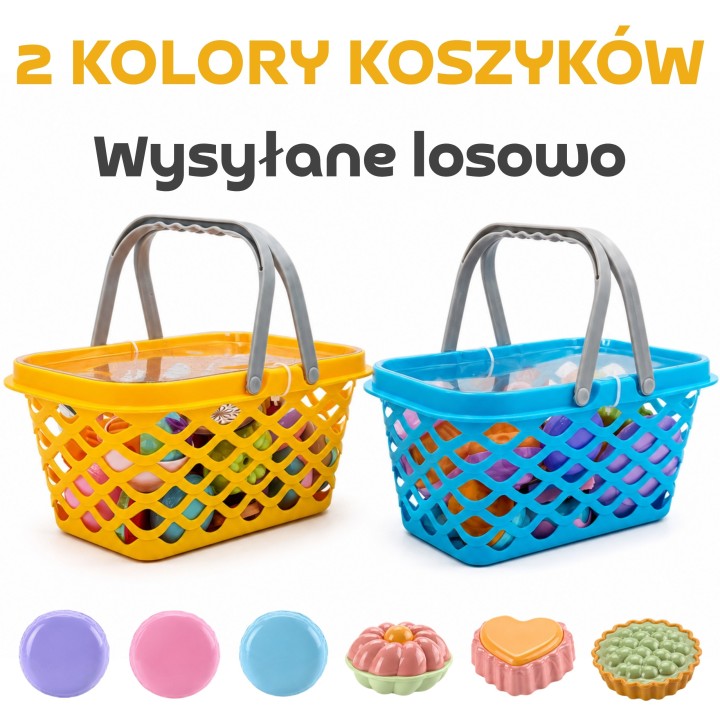 WOOPIE Shopping Basket with Tea Set and Sweets 26 pcs.