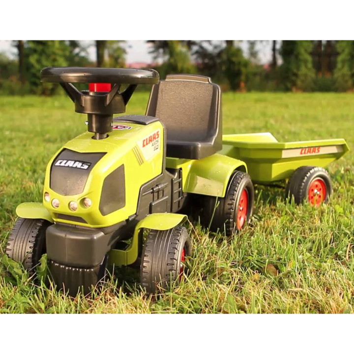 FALK Baby Claas Axos 310 Green Tractor with Trailer from 1 year