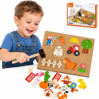 Wooden Nail Art Farm Viga Toys Cork Board