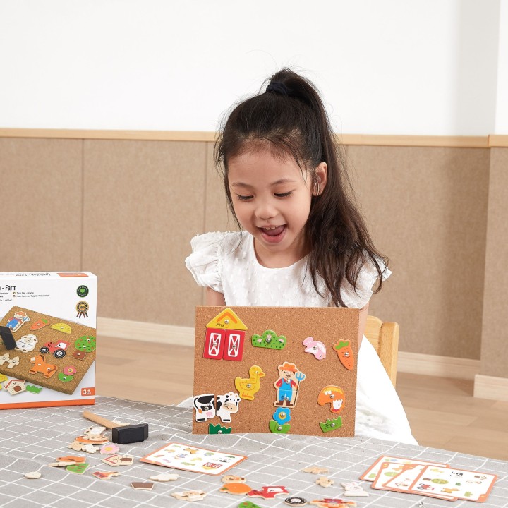 Wooden Nail Art Farm Viga Toys Cork Board