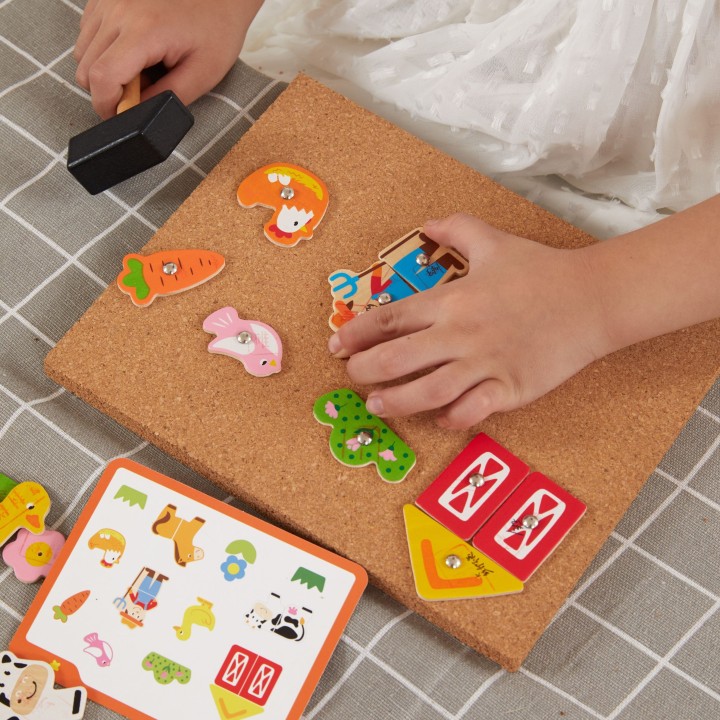 Wooden Nail Art Farm Viga Toys Cork Board