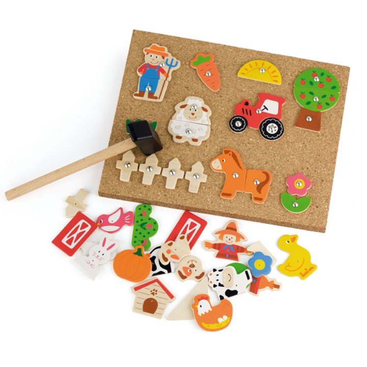 Wooden Nail Art Farm Viga Toys Cork Board