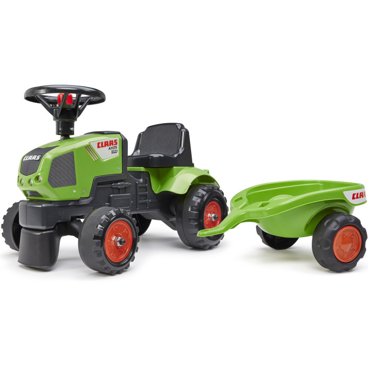 FALK Baby Claas Axos 310 Green Tractor with Trailer from 1 year
