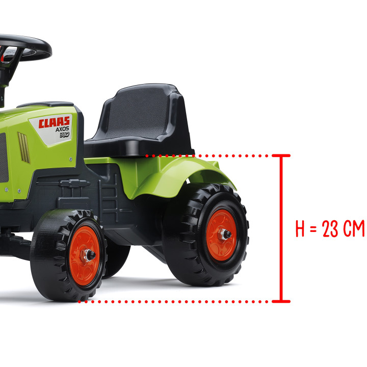 FALK Baby Claas Axos 310 Green Tractor with Trailer from 1 year