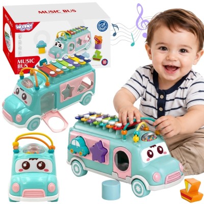 WOOPIE BABY Musical Car Sorter with Cymbals Green