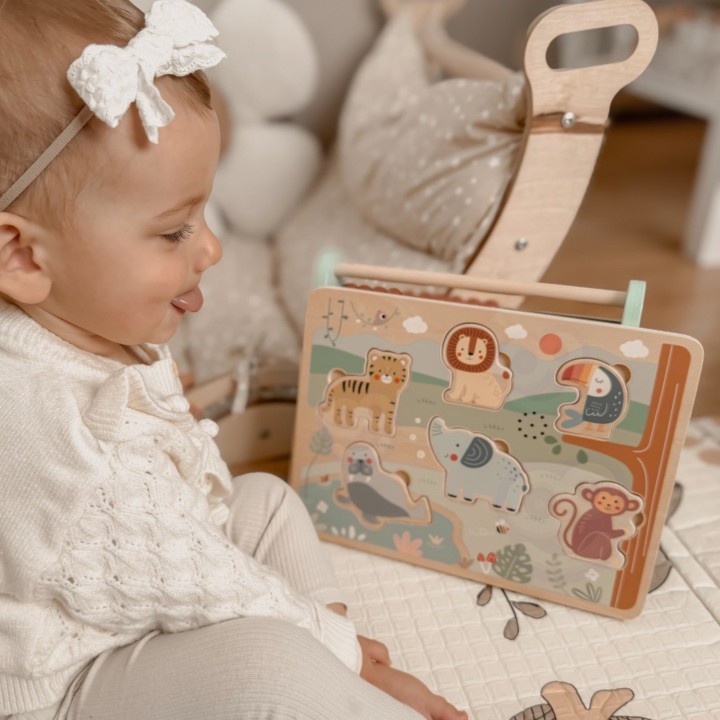 Safari Tooky Toy Wooden Sound Puzzle - Educational Toy 18m+