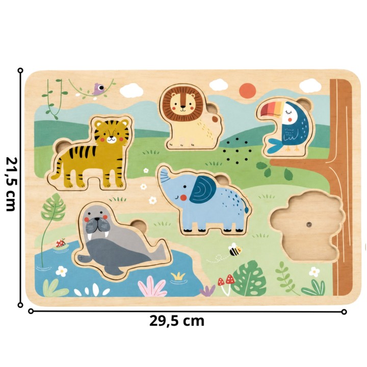 Safari Tooky Toy Wooden Sound Puzzle - Educational Toy 18m+