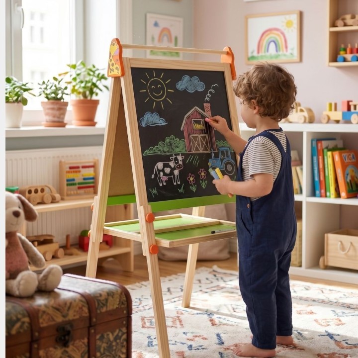 VIGA Large Double-Sided Magnetic Drawing Board for Kids