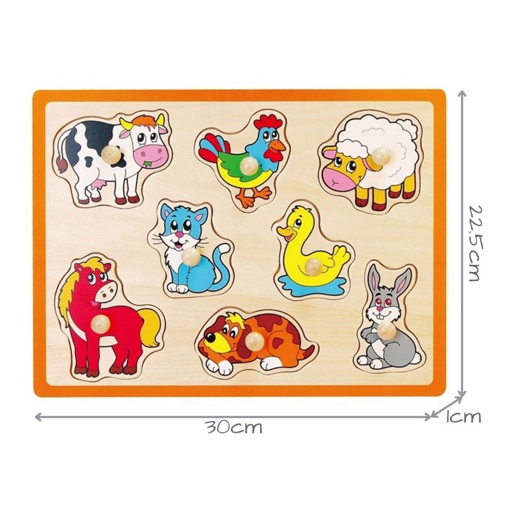 Wooden Puzzle Animals from the VIGA Farm - Puzzle for Children