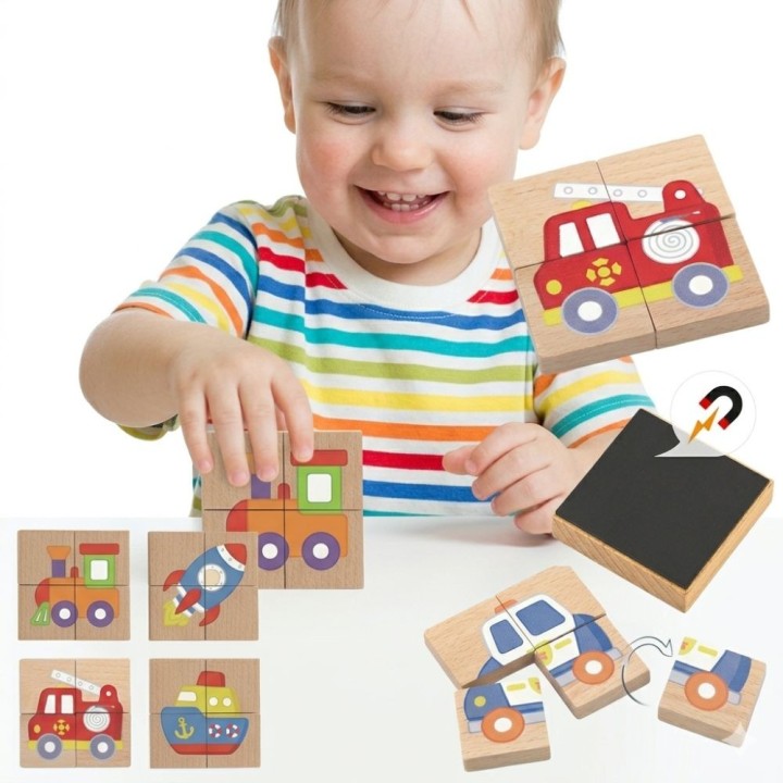 Viga Wooden Vehicle Puzzle - FSC Magnetic Puzzle