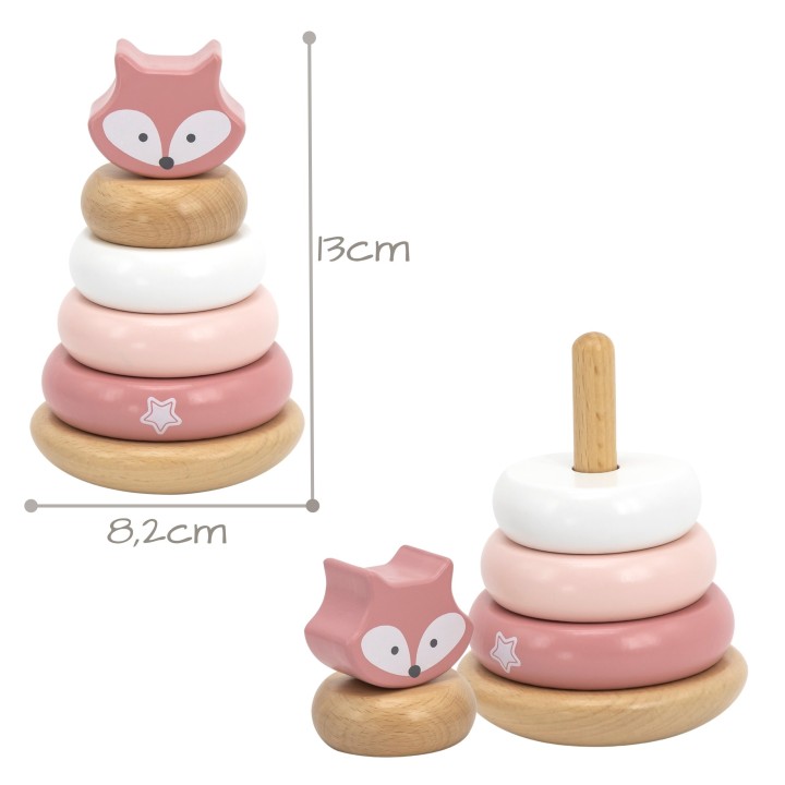 VIGA PolarB Wooden Pyramid and Punch-Out Montessori Fox
