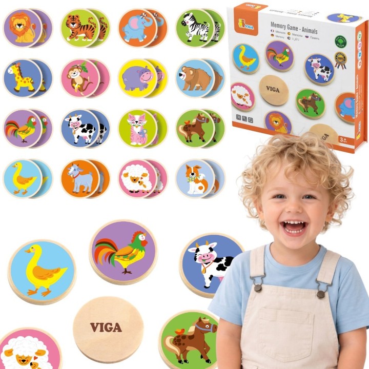 VIGA Memory Game - Cute Animals for Kids